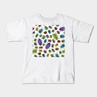 All Beetles Big and Small in Gouache Kids T-Shirt